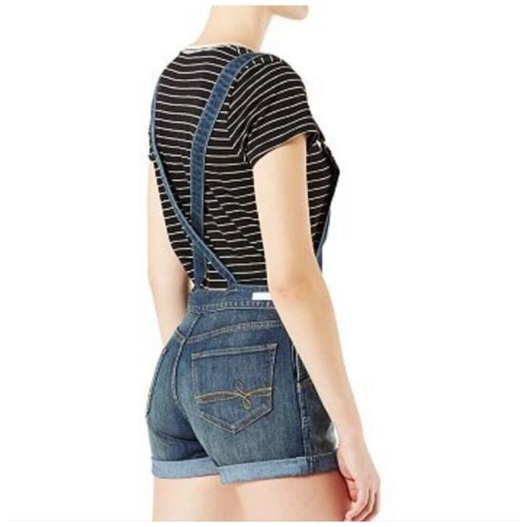 Denizen by Levi's Loose Fit Cuffed Dark Blue Denim Jean Shortall Size XS - Picture 3 of 10